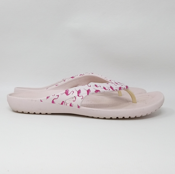 CROCS | Shoes | Crocs Kadee Ii Size 8 Pink Flamingo Flip Flops Slip On Sandals | Poshmark